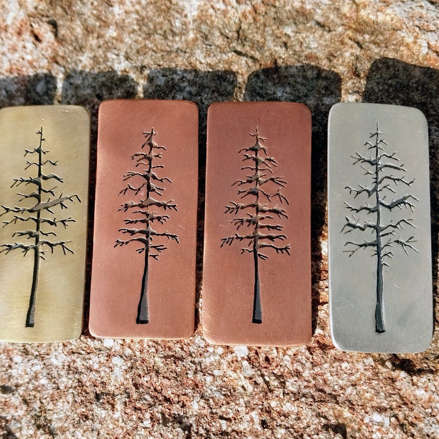 Conifer Tree Statement Studs (Copper)