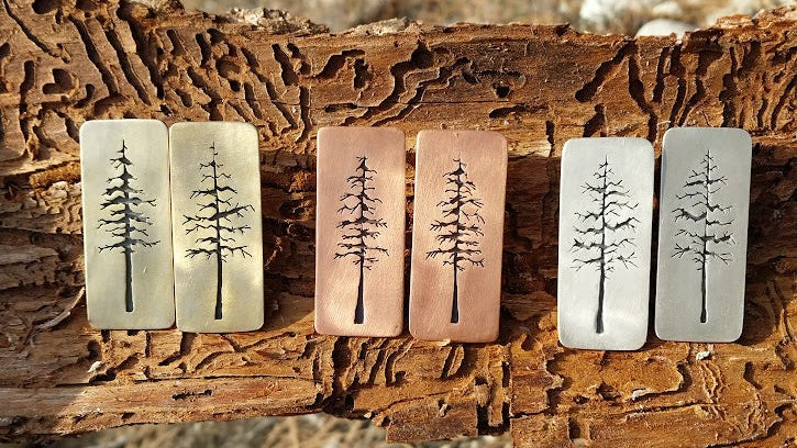 Conifer Tree Statement Studs  (Sterling Silver)