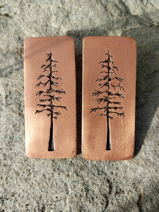 Conifer Tree Statement Studs (Copper)