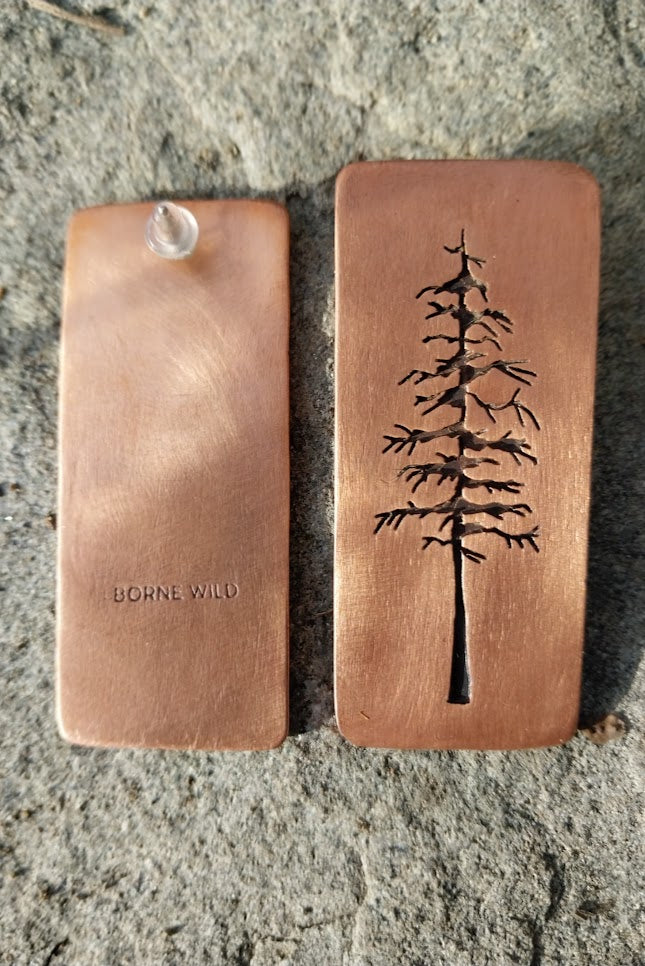 Conifer Tree Statement Studs (Copper)