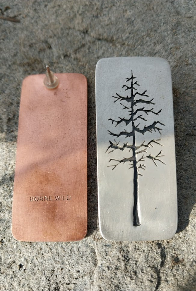 Conifer Tree Statement Studs  (Sterling Silver)