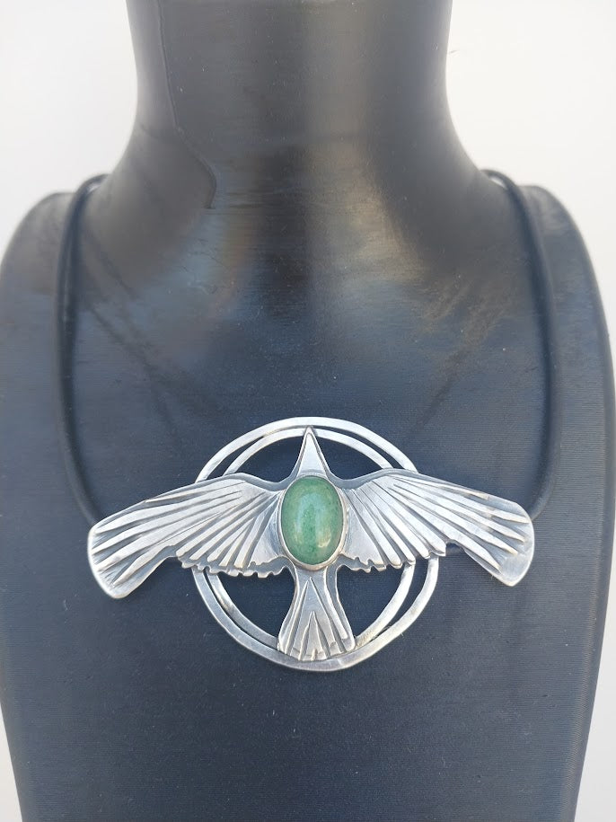 Taking Flight Necklace Single leather strap