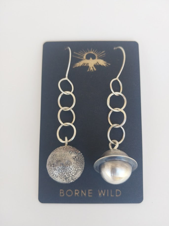 Moon & Saturn Dangles (Hollow Form)
