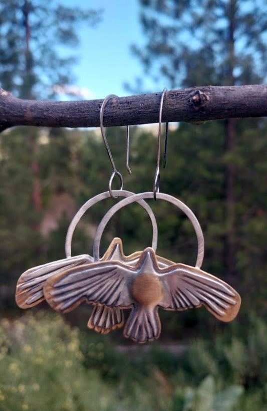 Taking Flight Dangles  (Sterling Silver & Brass)
