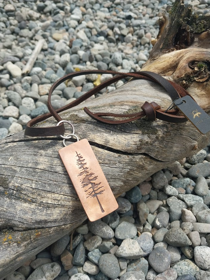 Tree Necklace Copper w/ stone