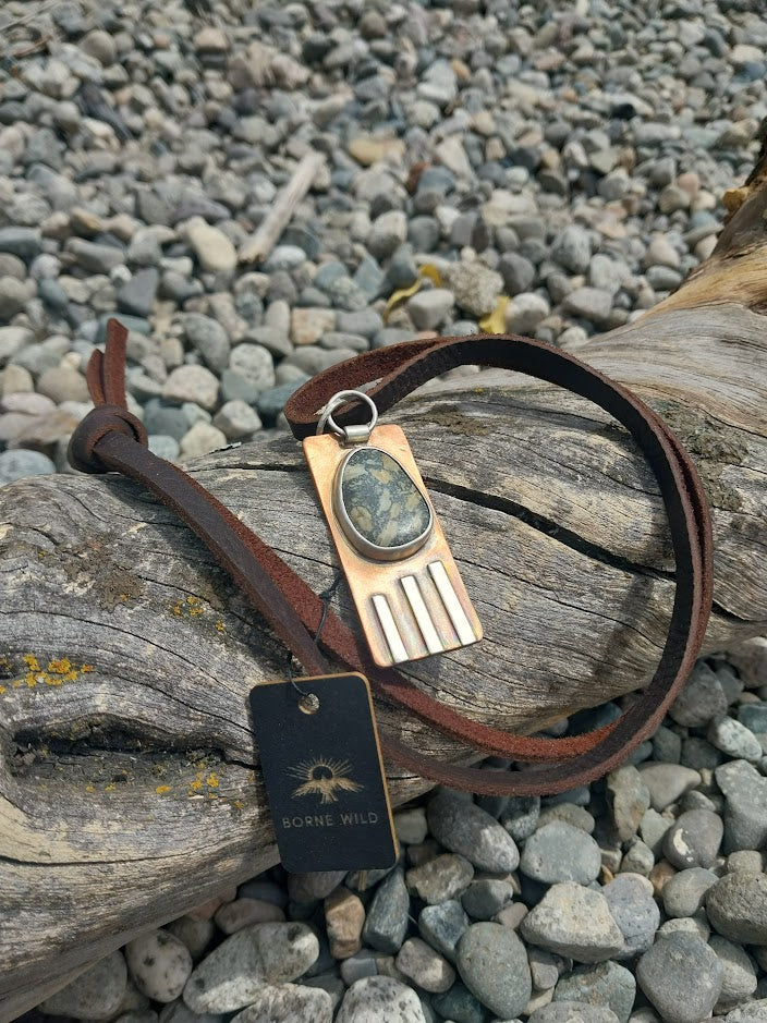 Tree Necklace w/ stone & silver