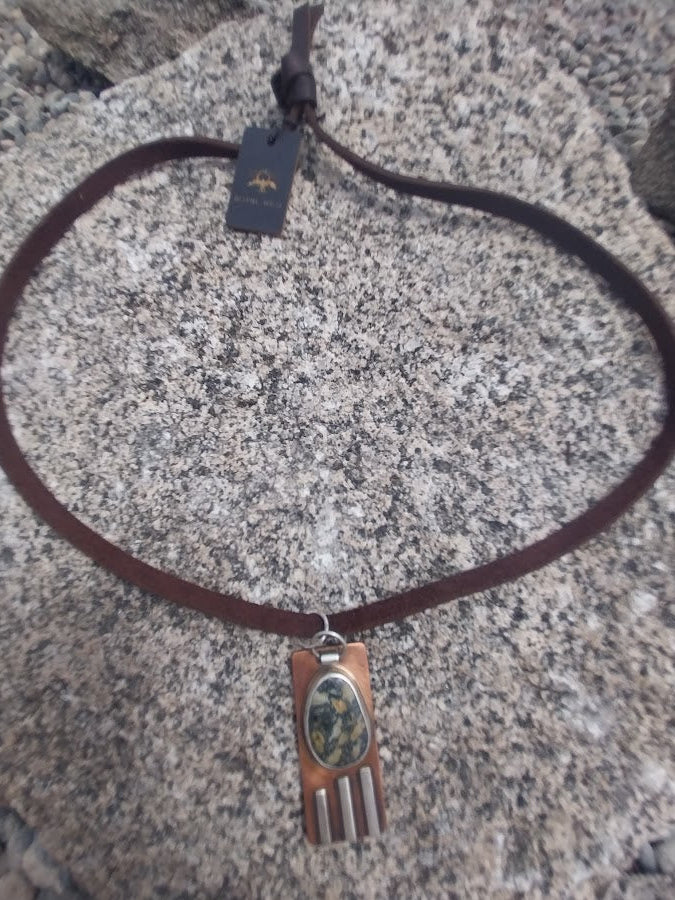 Tree Necklace w/ stone & silver