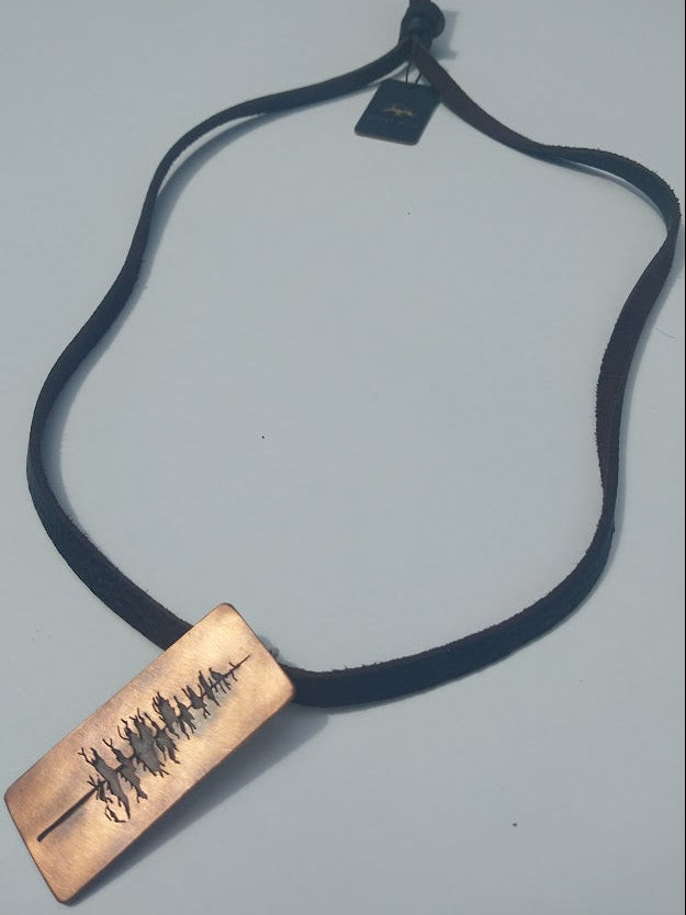 Tree Necklace w/ stone & silver